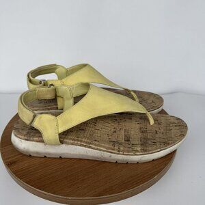 Naturalizer Yellow Faux‎ leather Cork Bed Sandals Size 8.5